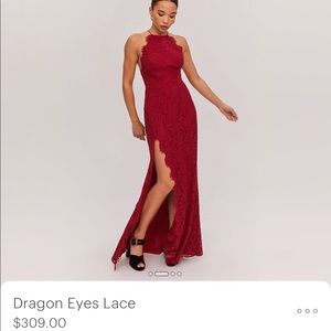 Burgundy Fame & Partners dress